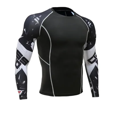 Motorcycle Jersey Quick Dry Men's Fitness Tight Clothes Long Johns Skiing Tops Compression Sport Bodybuilding T-Shirt Underwear