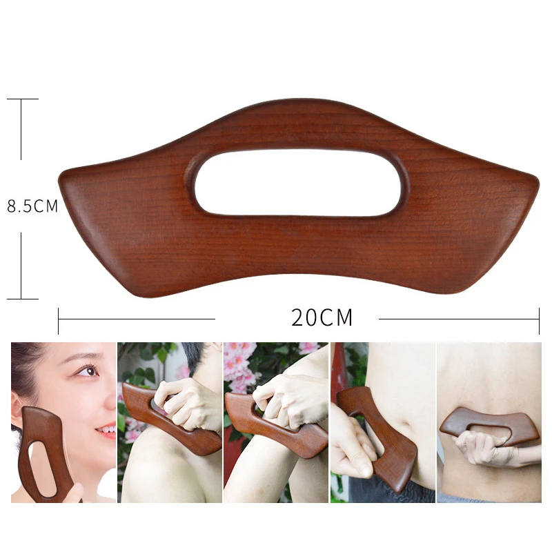 

GuaSha Board Wooden Therapy Natural Massager Scraping Massage Tool Body Slimming Beauty Health Carbonized Durable Spa Relax Tool