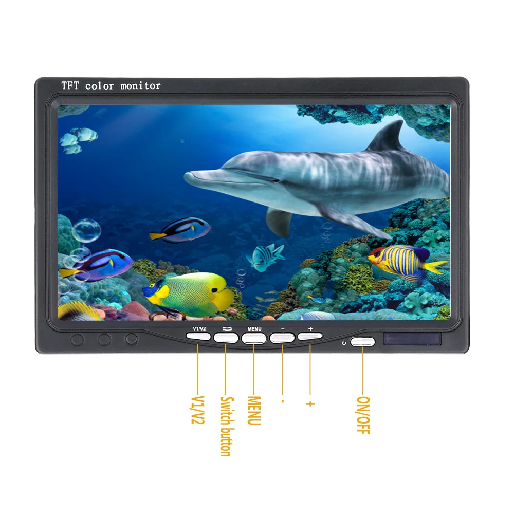 Cámara de vídeo de pesca 1000tvl, buscador de peces subacuático, 7 'LCD, batería de 4400mah, luces LED IR de 6 piezas, 10M, 20M, 30M, Cable flotante