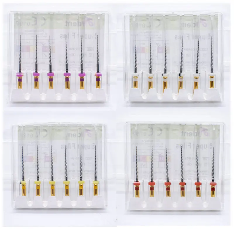 Super arquivos dentais niti instrumento de ativação de calor arquivos de motor flexíveis dourados para material de ferramenta de dentista de canal radicular