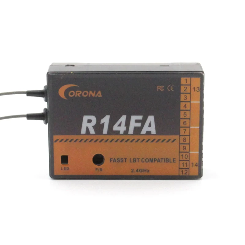 Corona R4FA/R6FA/F8FA/R14FA 2.4Ghz Dual Antenna FASST LBT Compatible FUTABA Receiver Receptor For RC FPV Fixed-wing Drones Parts