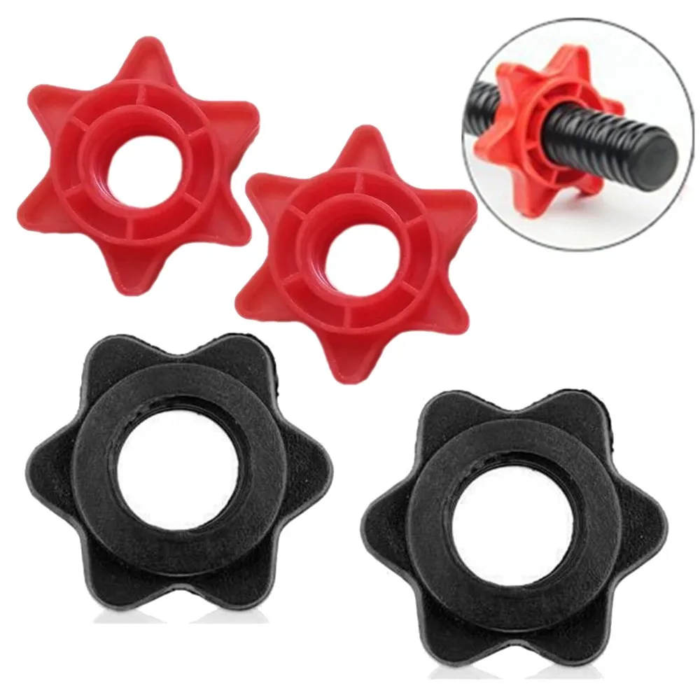 1pair Weight Check Nut Barbell Bar Clips Spin Lock Screw 25.4mm Dumbbell Spinlock Collars Spinlock Collars Fitness Parts