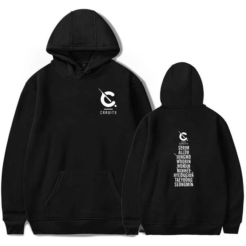 

CRAVITY Kpop Hoodie New Fashion Hip Hop Style Men Women Long Sleeve Pocket Harajuku Hoodies Sweatshirt Pullover Black White Tops