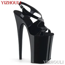 23 cm ultra high heels, summer women's cross vamp, stiletto sexy pole dancing nightclub 9 inch sandals