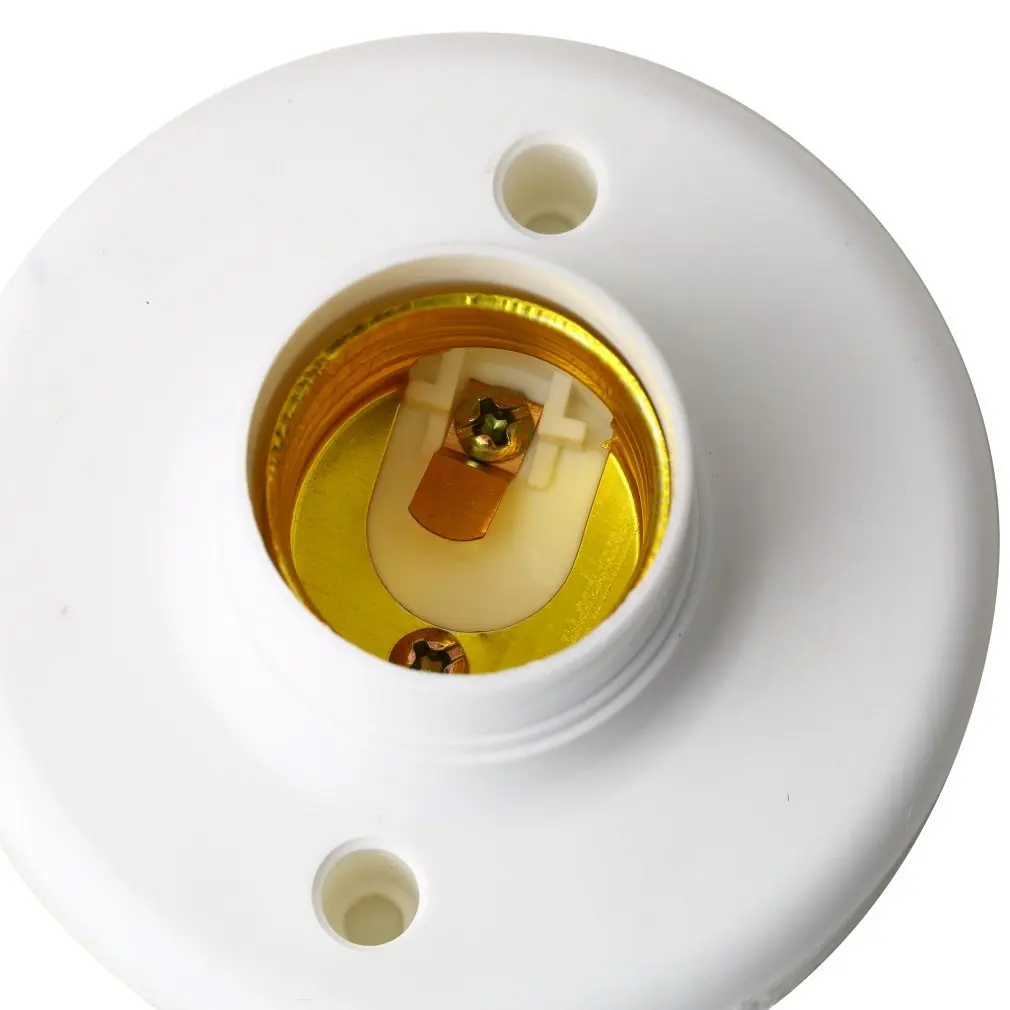 NEW Practical White E27 LED Light Socket To EU Plug Holder Adapter Converter ON/OFF For Bulb Lamp