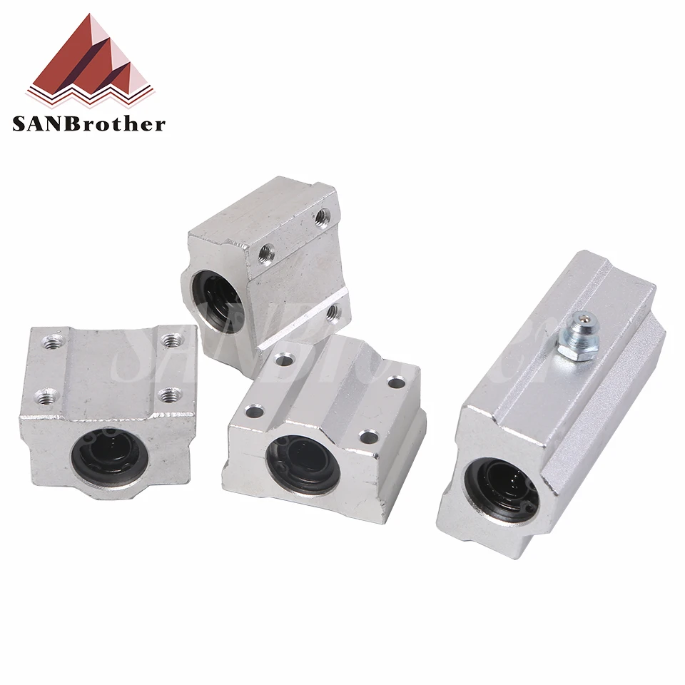 4 ชิ้น Linear Motion Ball แบริ่งสไลด์บล็อก Bushing SC8UU SCS8UU SC10UU SCS12UU SCS16UU SC20UU Linear Shaft CNC 3D ชิ้นส่วนเครื่องพิมพ์