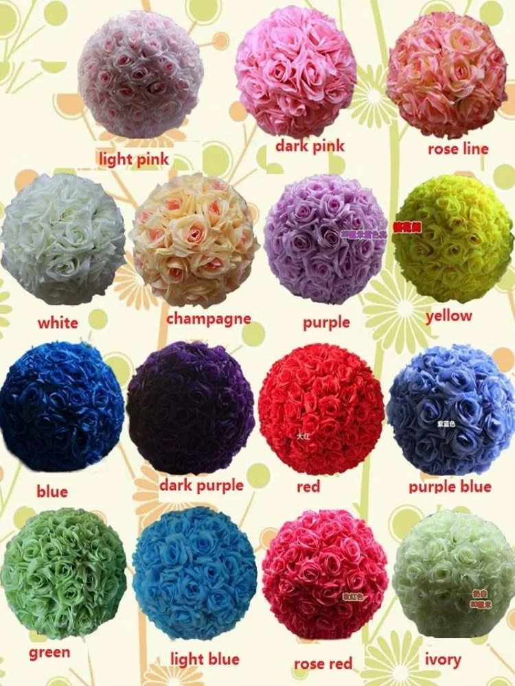 16 Inch 40 cm Wedding silk Pomander Kissing Ball flower ball decorate artificial  for wedding garden market decoration