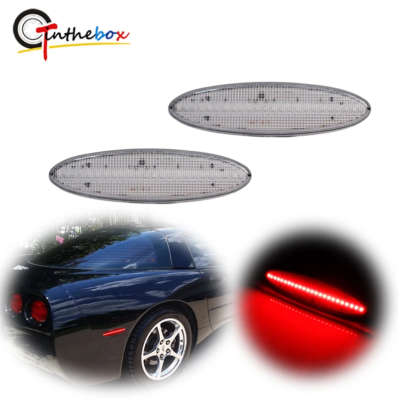 Luces LED laterales para guardabarros trasero, luces de señal rojas para Chevrolet Corvette C5 1997-2004 Coupe Z06 Convertible, 2 piezas