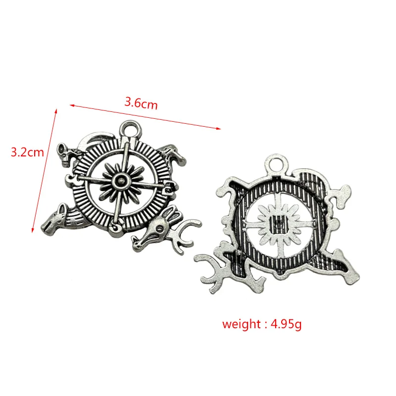 10Pcs Zinklegering Schattige Beer Boog Knoop Kompas Herten Hoofd Hanger Diy Armband Ketting Sieraden Connector Maken Discovery