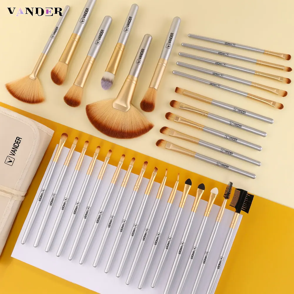 VANDER  32 pcs Makeup Brushes Set Makeup Brush Soft Nylon Bristles Foundation Blending Blush Concealer Cosmetic Brushes with Bag