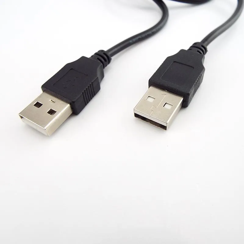 Podwójne USB 2.0 typ A z męskiego na męskie przedłużacz komputera Adapter do kabla złącze przedłużacz szybki Transfer synchronizacja danych