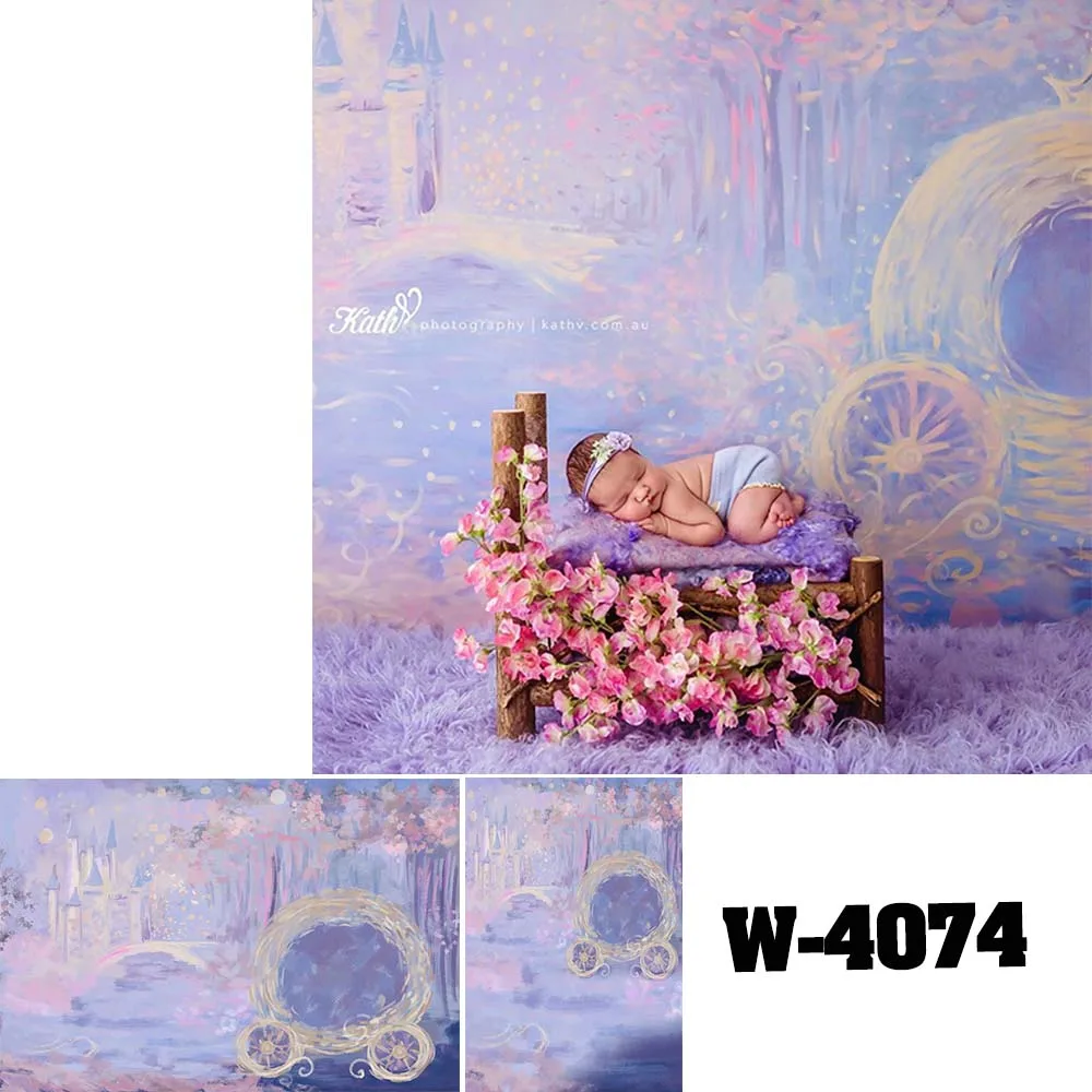 

Oil Painting Kids Background for Photography Night Scenery Lanterns Castle Princess Baby Newborn Photo Studio Backdrops W-4074