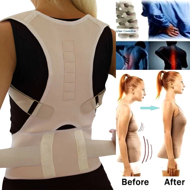 Magnetic Posture Corrector for Women Men Orthopedic Corset Back Support Belt Pain Back Brace Support Belt Magnets Therapy B002