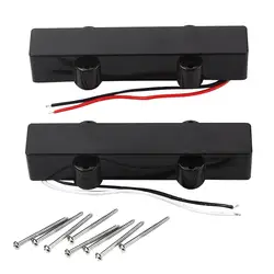 2pcs Sealed 5 String Bass Pickups with Mount Screws for Jazz Bass Guitar Parts, Black