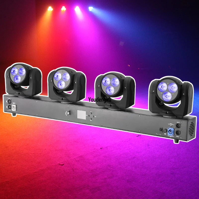 

4pcs12x10w rgbw 4in1 led beam moving head bar dj lights luces disco party rotation led moving head wash for party disco stage