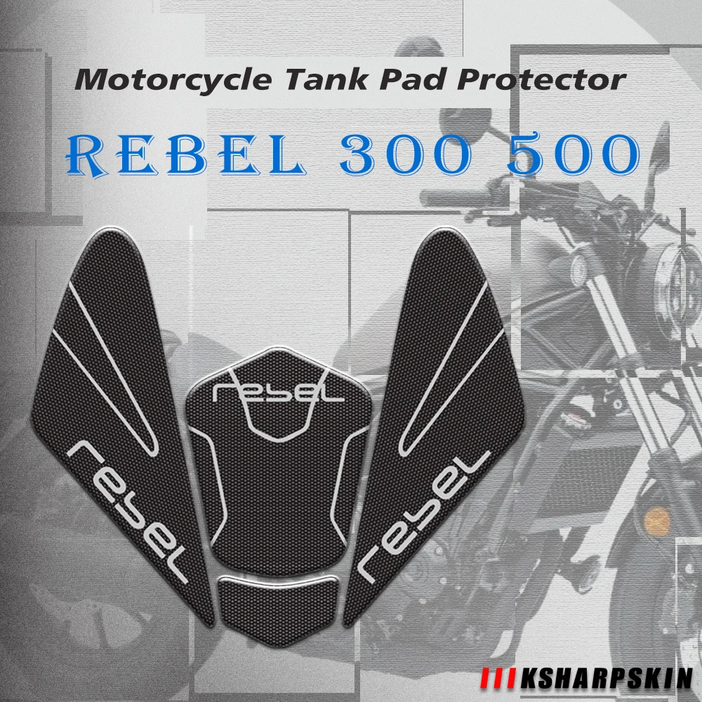 

3D sticker Motorcycle Protector Sheath Knee Tank pad Grip Decal set For Honda REBEL500 REBEL300 REBEL 300 500 CMX 500 300