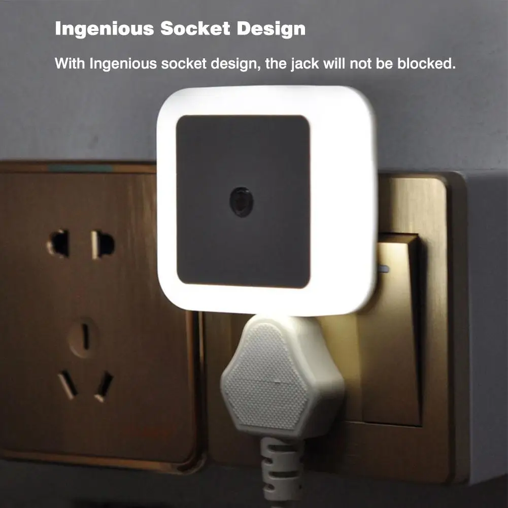 LED Night Light Mini Light Sensor Control 110V 240V  EU US Plug Nightlight  For Children Kids Living Room Bedroom Lighting