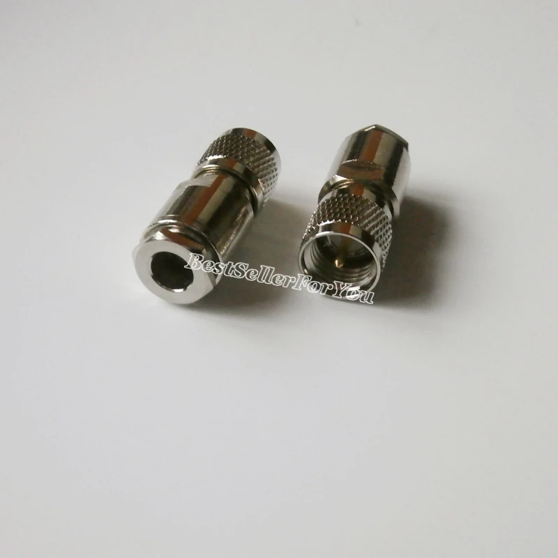 1Pcs Connector Mini UHF MINIUHF Male Plug Clamp RG58 RG142 LMR195 RG400 Cable Straight Connector