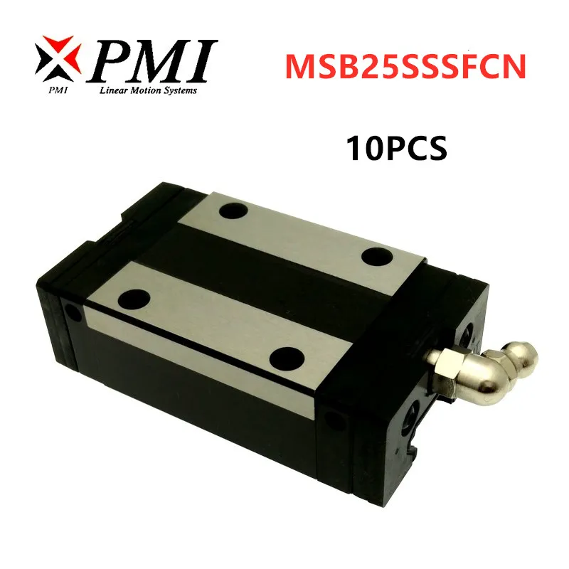 

10pcs original Taiwan PMI MSB25S MSB25S-N MSB25SSSFCN linear guideway slider carriage block for CO2 laser machine CNC router