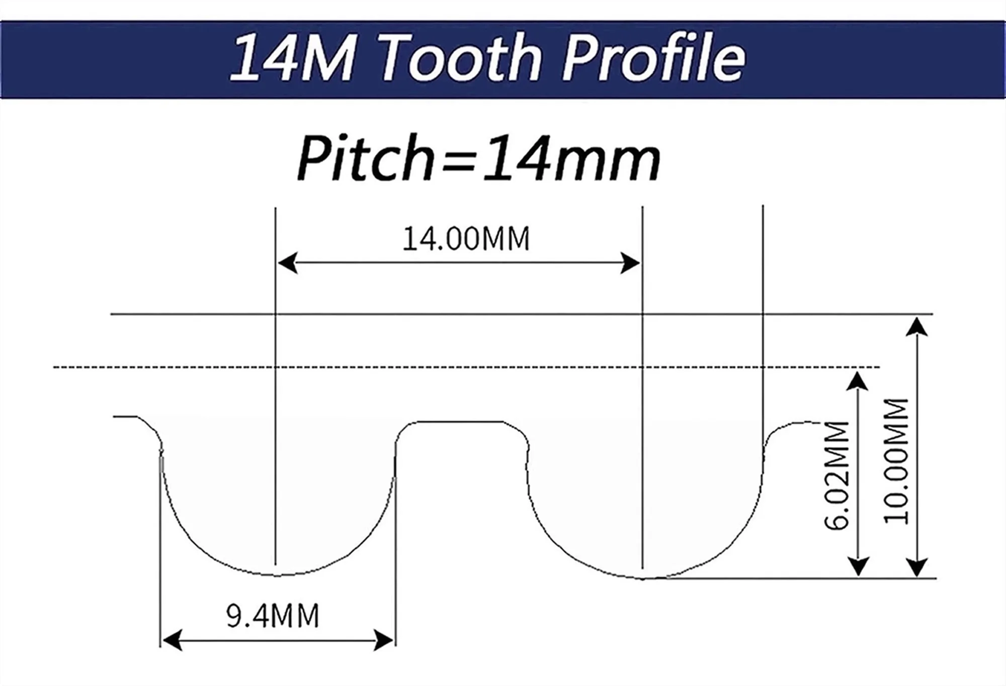 Imagem -02 - Htd Correia Dentada de Borracha com Laço Fechado Correia Síncrona 190414m Largura 50 mm 40 mm 45 mm Comprimento 1904-14m30