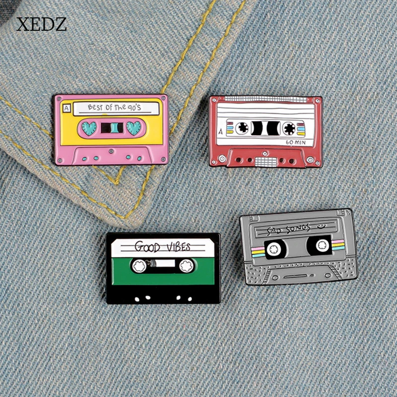 XEDZ New tape tape collection brooch fashion commemorative red/yellow/green/grey four-color tape badge jewelry gift