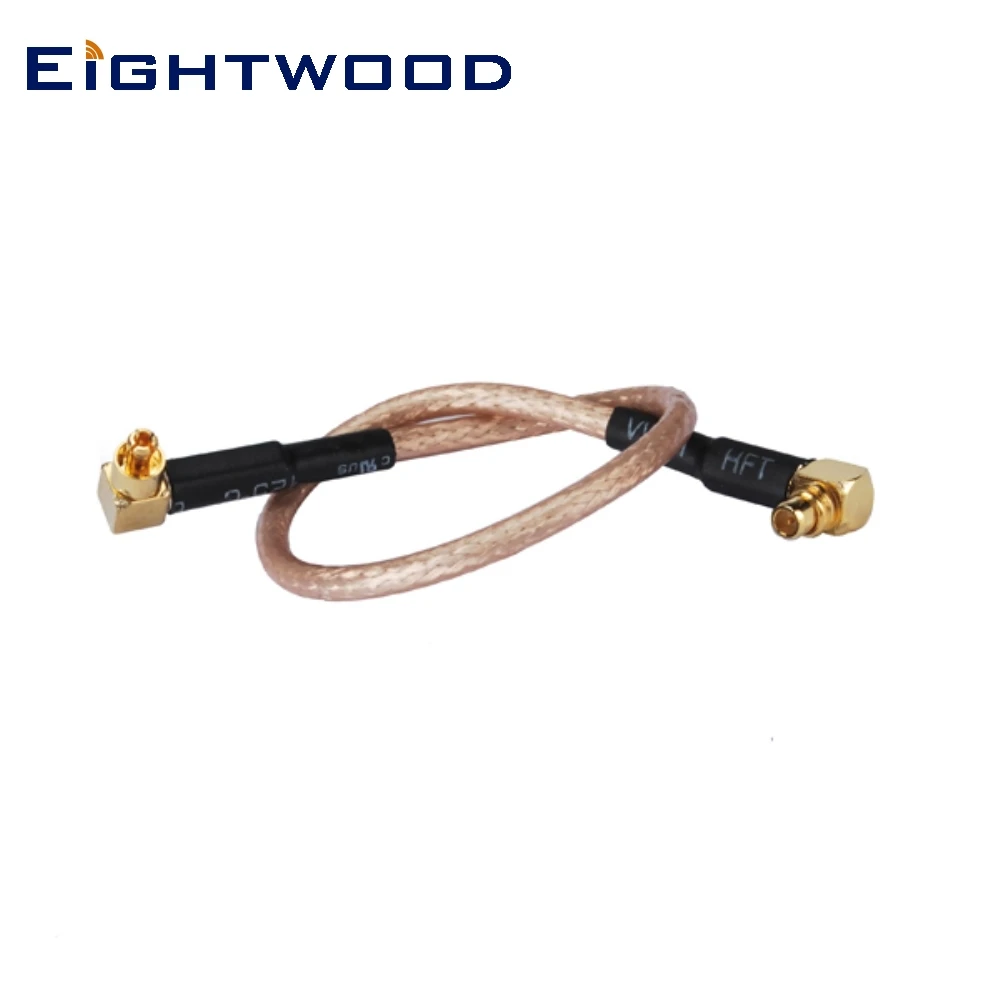 Eightwood 30cm Cable for MC-Card Male Right Angle to MMCX Male RF Connector Right Angle Pigtail RG316 Cable for Option Wireless