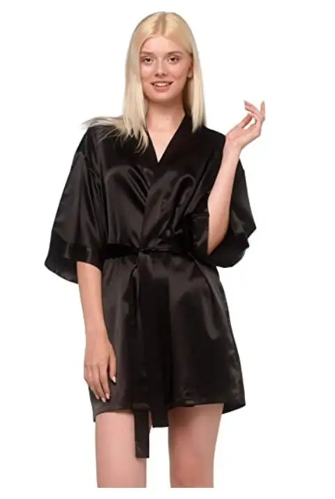 

Summer Champagne Chinese Bride Wedding Robe Satin Sleepwear Women Nightgown Sexy Nightdress Lady Kimono Bathrobe Gown Negligee