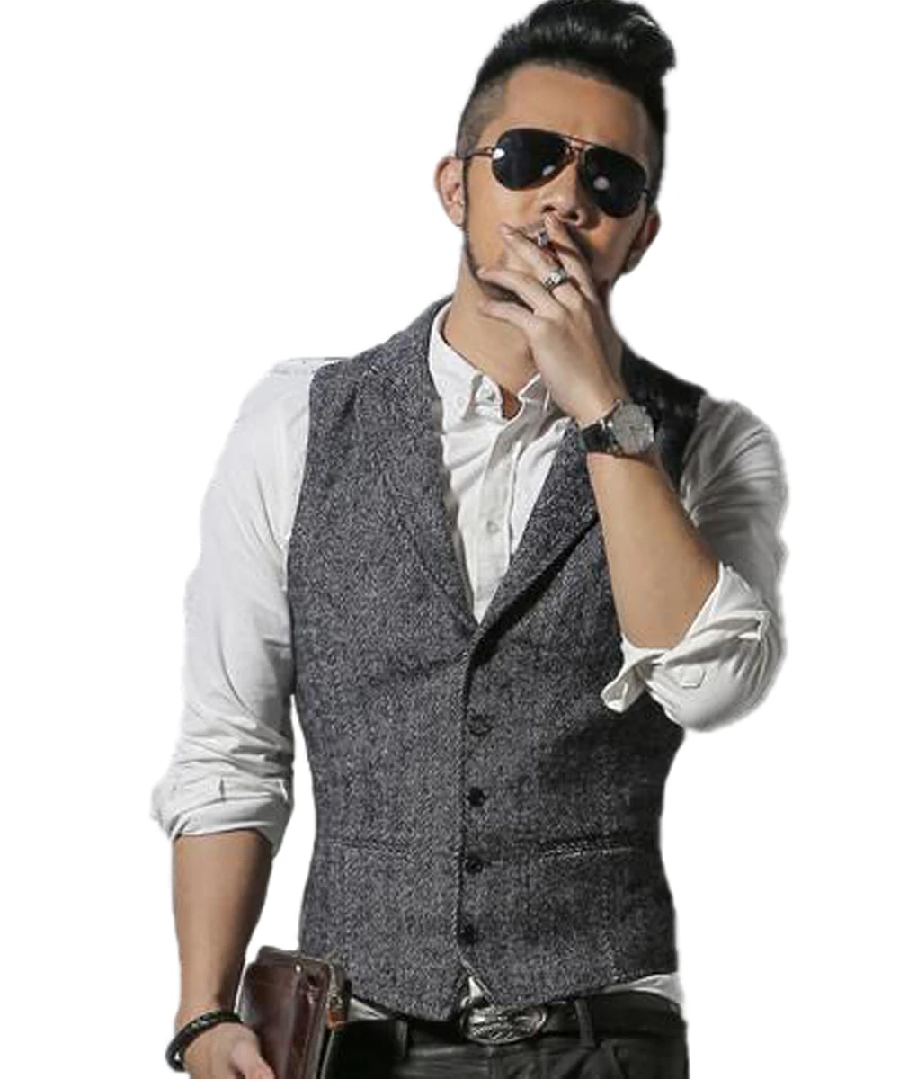 

Men's Herringbone Suit Vest Steampunk Style Is Suitable For Wedding And Groom With Waistcoat