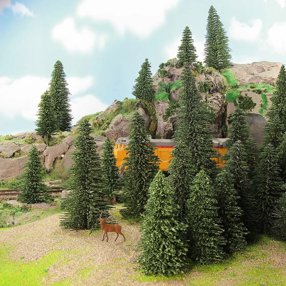 Model Pine Trees Green Pines H0 N Z Scale 1:87 Model Moose Deer Model Railway Layout Mini Scenery S0804