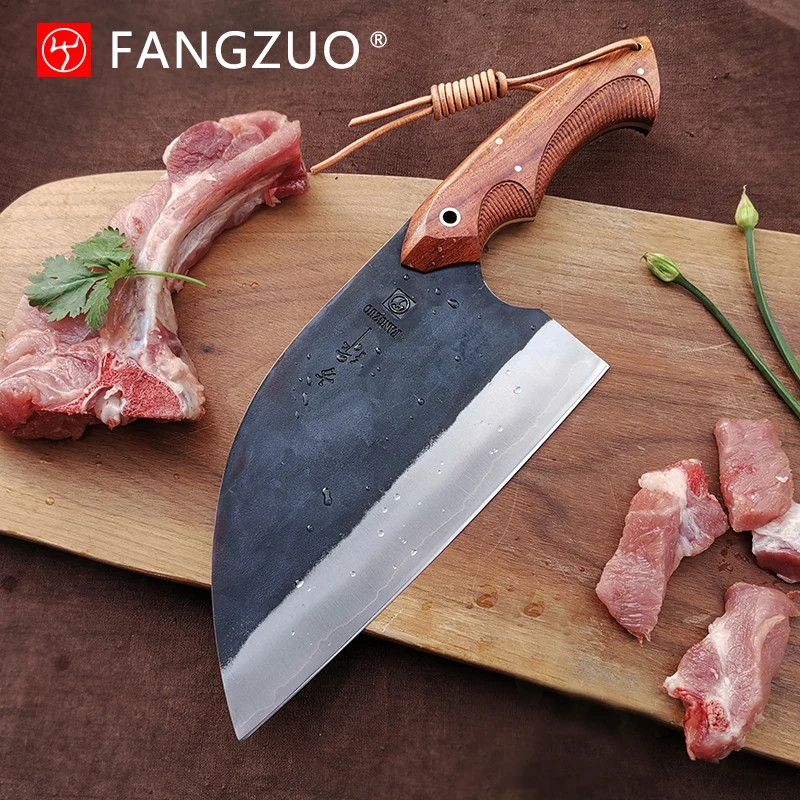 Hand forged Chef Knife F113 Butcher Knife Kitchen Knife  High Carbon 9Cr14Mov 3-layer composite Steel Outdoor tool Dual-purpose