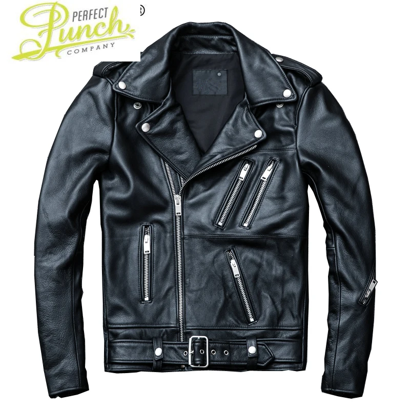 

Genuine Cow Leather Jacket Men Short Sheepskin Coat Men Leather Jackets Motorcycle Chaqueta Cuero Hombre KJ1217