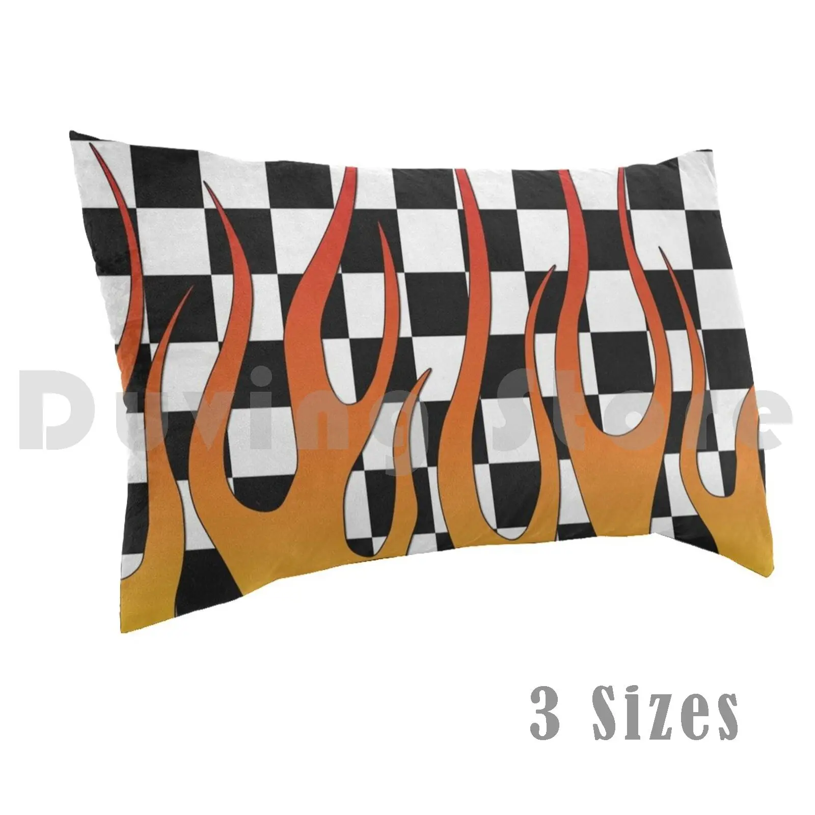 Funda de almohada llameante Chex 1774 Flames Checkerboard Checker