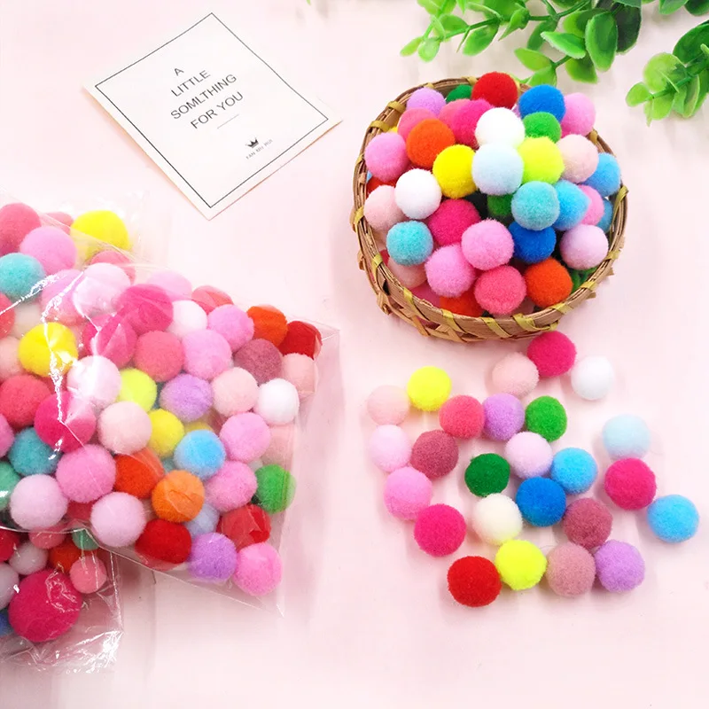 150-500 Pcs Mix Color Soft Round Fluffy Pom Poms Ball DIY Arts Crafts Toys Garment Handcraft Pompoms Wedding Home Decoration