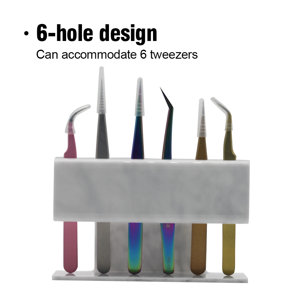 ThinkShow Supporto per riporre pinzette per ciglia in acrilico Durevole e comodo supporto per pinzette Supporto per mensola Strumenti per il trucco di bellezza