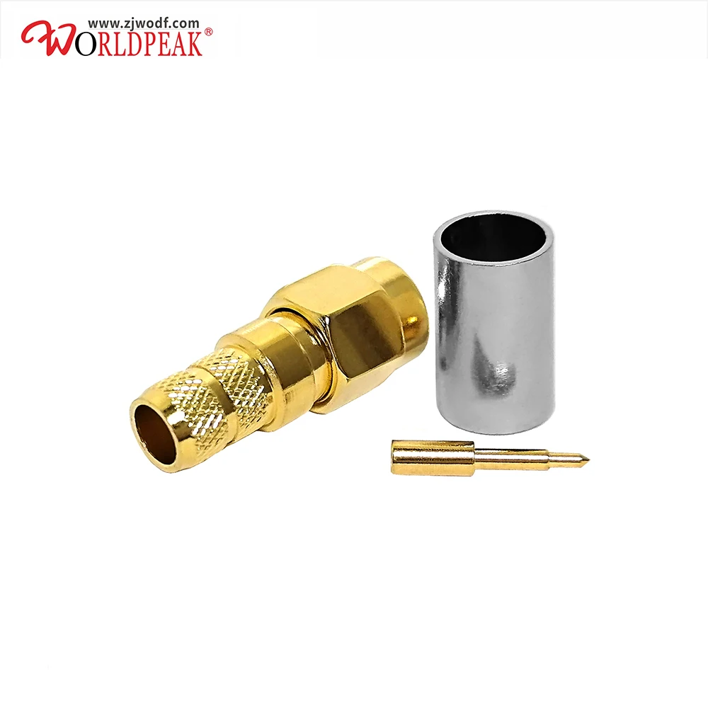 Conector rf de crimpado recto para cable 4DFB, conector macho SMA de 10 piezas, envío gratis
