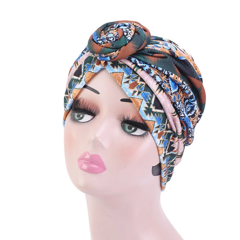 Afrikanische Druck Turban Hut für Frauen Scrunchies Knoten Headwrap Stretch Bandanas Party Headwear Damen Kopftuch Haar Zubehör – Detail 32