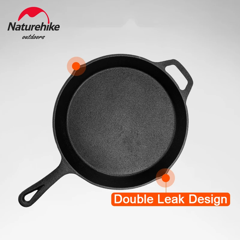 

Naturehike-Outdoor Frying Pan with Double Leakage, Cast Iron Cookware, Portable Pancake Pan, Nonstick Pan, Multi-function