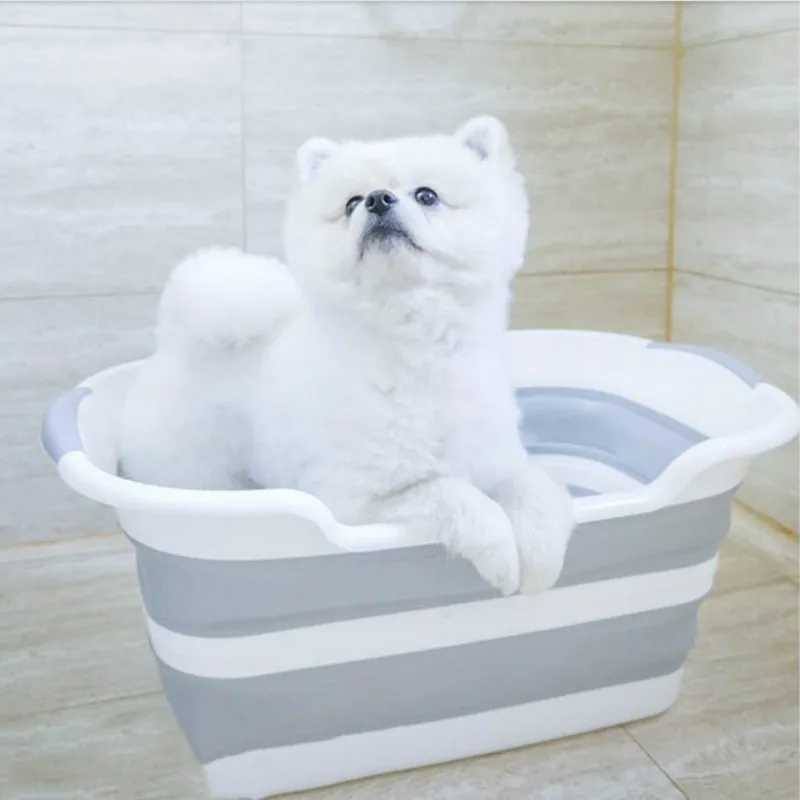 Folding Baby Bathtub Pet Bath Tubs Baby Shower Portable Silicone Non-Slip Cat Dog Bath Tubs Newborn Supplies Bathroom Accessorie