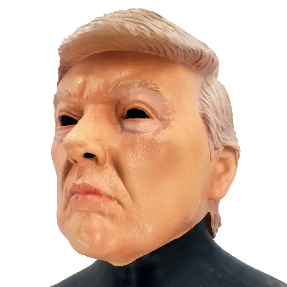 Realistic Donald Trump Mask Latex President Celebrity Mask Fancy Dress Halloween Costume Carnival Props