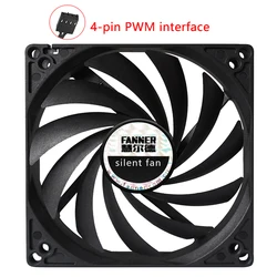 FANNER F10015 100*100*15MM Ultra-thin Cooling Fan DC 12V 4-Pin PWM Speed Regulation For Water-Cooled Chassis Exhaust Fan