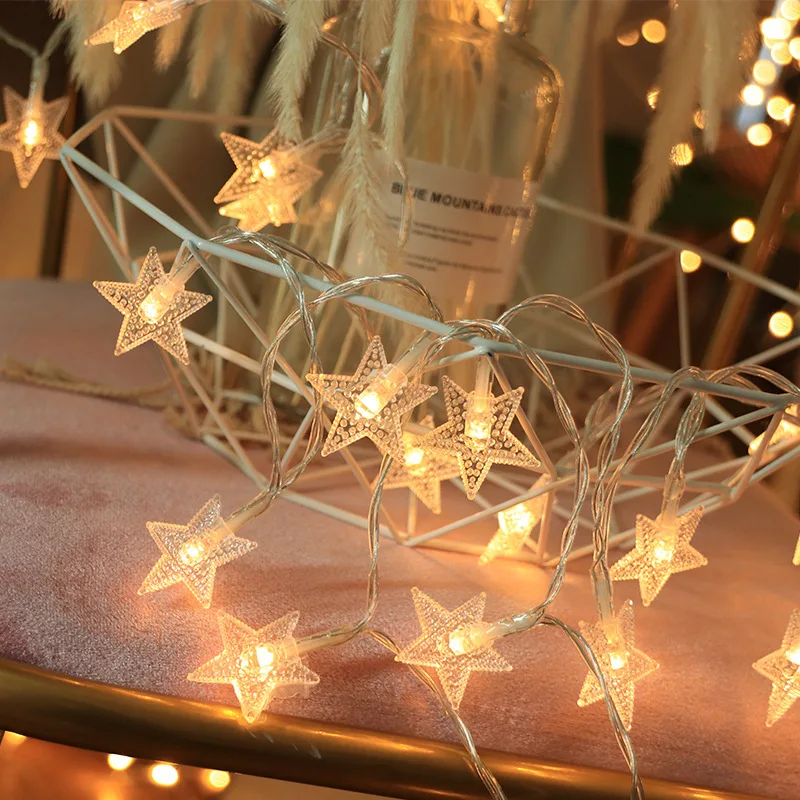 20LEDS USB Battery Operated Star String Lights LED Fairy Lights Christmas Party Wedding Decoration Lights Operate Twinkle Lights