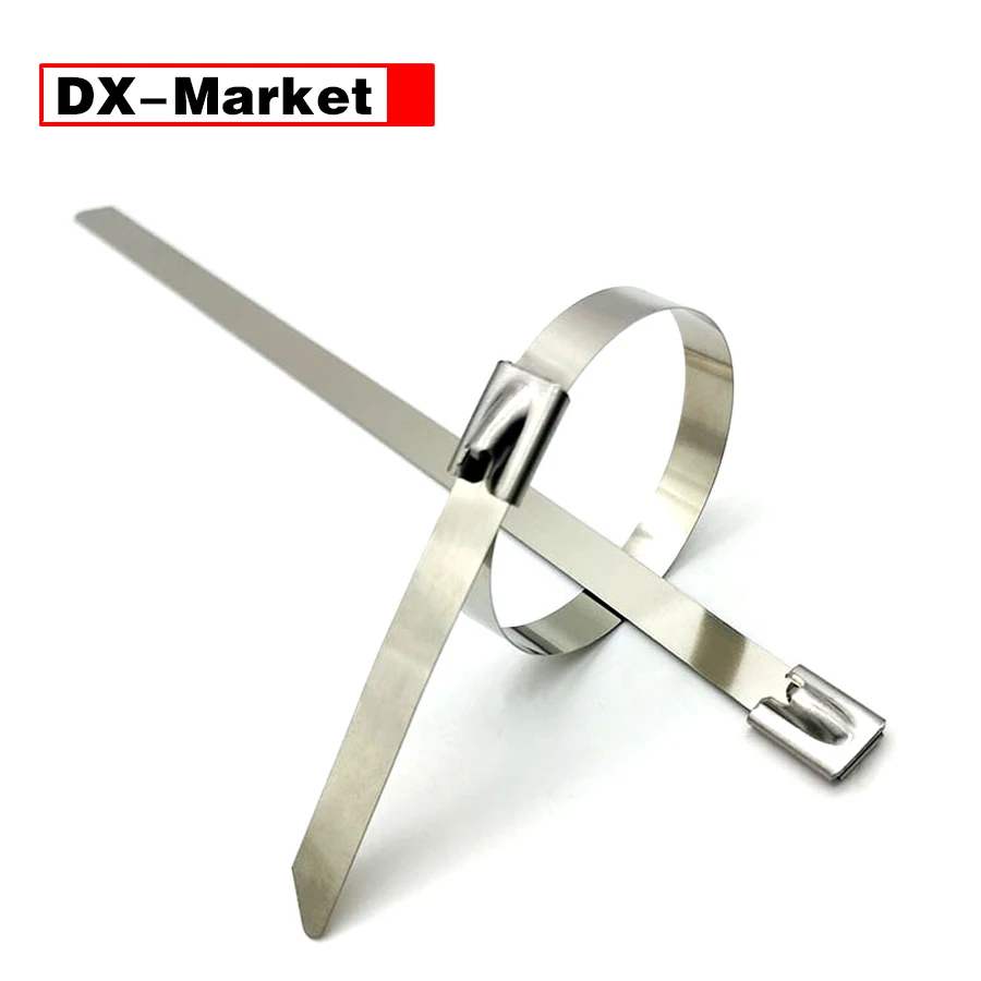 

7.9*1000 Ball Self-locking Cable Ties 100 Pieces, 304/316 Stainless Steel 7.9mm Marine Steel Tie , C020