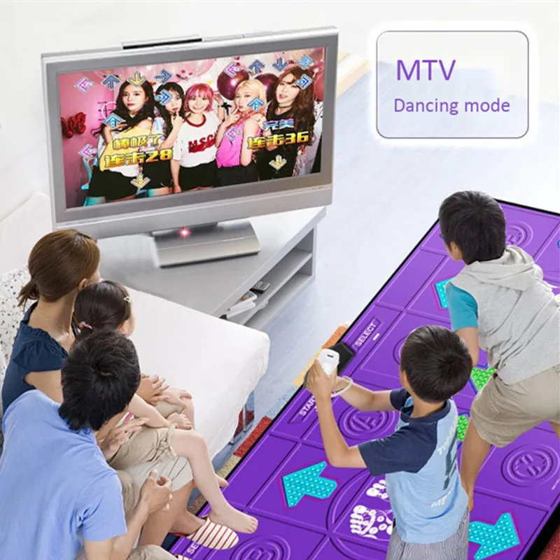 Double Wireless Game Dancing Mat Computer TV Dual Purpose Yoga Fitness Mode Somatosensory 2 Gamepad Dance With Host Console USB