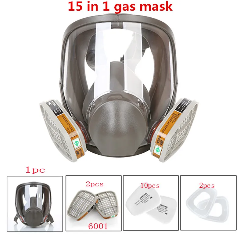 7 w 1 6800 farba maska gazowa maska gazowa szerokie pole czapka kominiarka respirator farba w sprayu maska silikonowa 6800