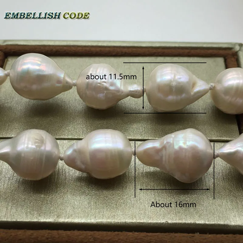 different Normal size baroque pearl necklace tissue nucleated flame ball shape white color low price natural freshwater pearl