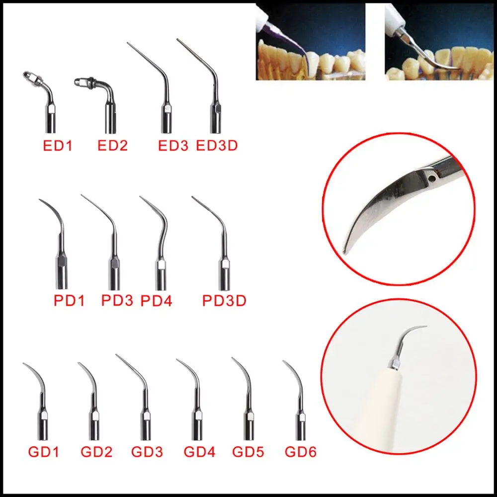 Multifunction 5Pcs Dental Ultrasonic Scaler Tips Endodontics Periodontics Scaling Endo Tips Fit Woodpecker DTE SATELEC Handpiece