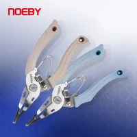 NOEBY-Alicates de pesca, herramienta para un pequeño anillo deslizante de señuelos, alicates de pesca de acero inoxidable, Cortador de línea trenzada, accesorios de pesca