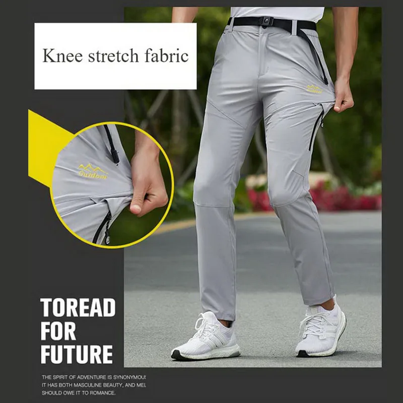 NUONEKO Quick Dry Stretch Hiking Pants Outdoor Mens Summer Breathable Trousers Men Mountain Camping Trekking Pant Plus 7XL PN43
