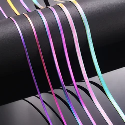 1 piece Width 2mm/3mm/4mm/5mm Rainbow Color Snake Chain Herringbone Choker Necklace For Women Not allergic