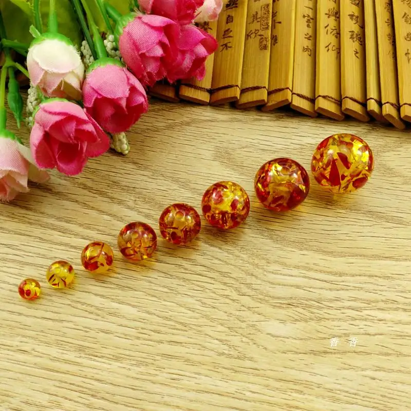 Resin Synthetic Pop Red Pearl DIY Ornaments Accessories Bracelet Loose Honey Wax